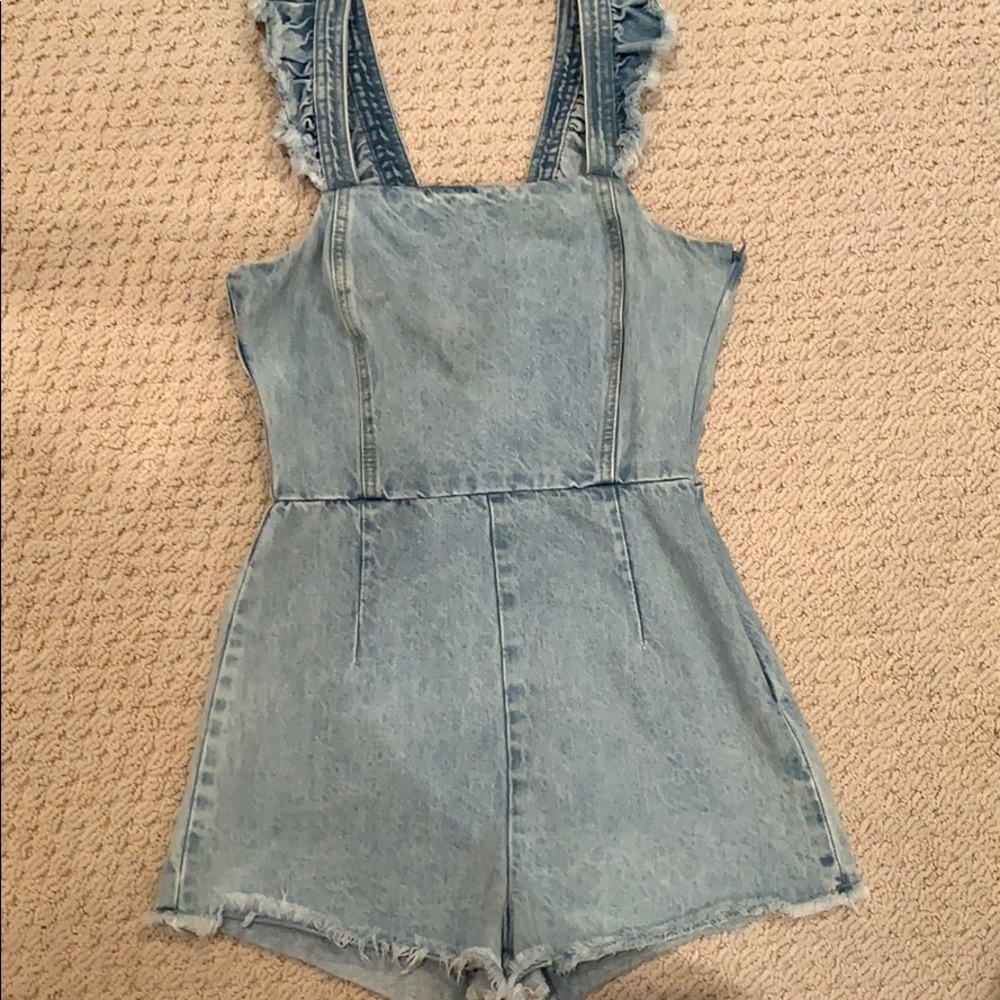 Honey Punch denim romper
